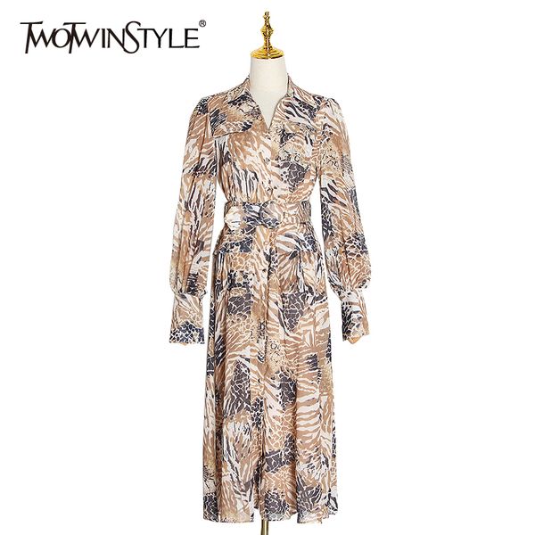 twotwinstyle vintage print dress women lapel collar lantern sleeve high waist side split dresses female spring new clothes 2020, Black;gray
twotwinstyle vintage print dress women lapel collar lantern sleeve high waist side split dresses female spring new clothes 2020, Black;gray