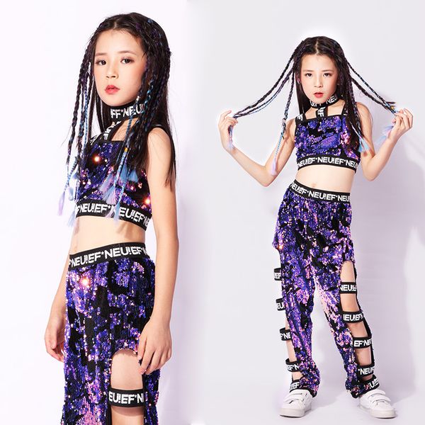 children purple jazz sequin dance costume girls hip hop clothing for kids dancing costumes street performance suit, Black;red
children purple jazz sequin dance costume girls hip hop clothing for kids dancing costumes street performance suit, Black;red
