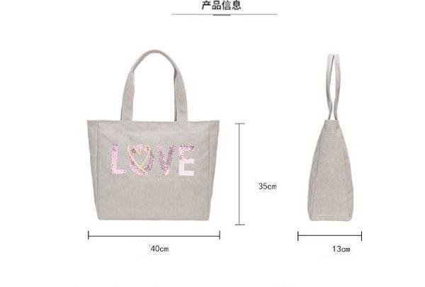 new 2019 creative love single-shoulder canvas bag fashion trend personality sequined shopping bagdhlexpress
new 2019 creative love single-shoulder canvas bag fashion trend personality sequined shopping bagdhlexpress