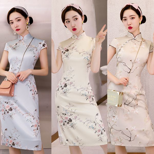 printed flower young lady satin casual dress mandarin collar short sleeve gown vintage qipao vestidos oversize 4xl, Red
printed flower young lady satin casual dress mandarin collar short sleeve gown vintage qipao vestidos oversize 4xl, Red