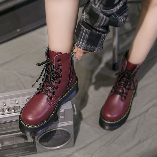 winter motorcycle women ankle snow boot soft leather wedges rubber platform lace up punk military ladies shoes botas mujer mx200324, Black
winter motorcycle women ankle snow boot soft leather wedges rubber platform lace up punk military ladies shoes botas mujer mx200324, Black