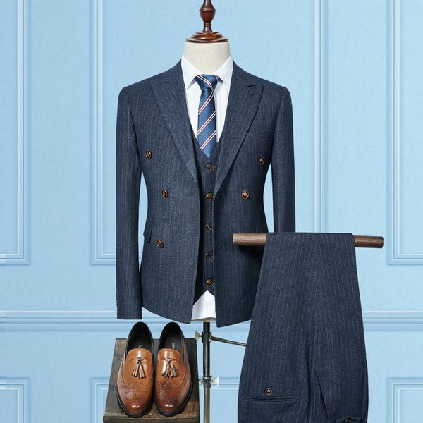 men's suit men's slim striped double-breasted business casual suit 3 piece jacket + pants + vest wedding banquet formal dress, White;black
men's suit men's slim striped double-breasted business casual suit 3 piece jacket + pants + vest wedding banquet formal dress, White;black