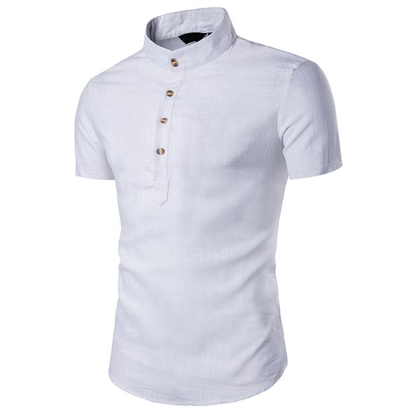 feitong summer men's blouse 2019 stand neck short sleeve daily look linen shirts blouse camiseta masculina #3, White;black
feitong summer men's blouse 2019 stand neck short sleeve daily look linen shirts blouse camiseta masculina #3, White;black