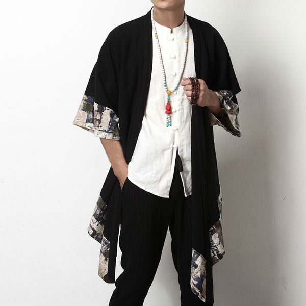 2019 fashion men long outwear shirts half sleeve irregular chinese style retro male cloak coats casual trench plus size, Tan;black
2019 fashion men long outwear shirts half sleeve irregular chinese style retro male cloak coats casual trench plus size, Tan;black