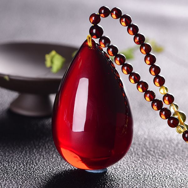 natural amber blood pendant water dropshaped sweater chain original stone honey wax nocard necklace, Silver
natural amber blood pendant water dropshaped sweater chain original stone honey wax nocard necklace, Silver
