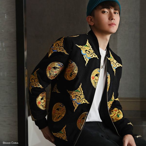 aremomuwha chinese style embroidery cotton clothing clothes xiangyun group dragon gold silk trend jacket robes couple models 464, Black;brown
aremomuwha chinese style embroidery cotton clothing clothes xiangyun group dragon gold silk trend jacket robes couple models 464, Black;brown