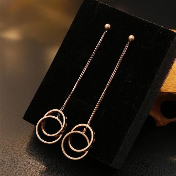 fashion double round roman digital drop earrings charming women's tassel rose gold earrings korean jewelry accessories, Silver
fashion double round roman digital drop earrings charming women's tassel rose gold earrings korean jewelry accessories, Silver