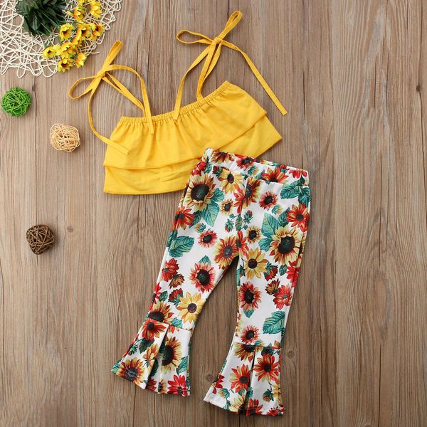 us newborn toddler kid baby girl t-shirt floral flare pant outfit clothes, White
us newborn toddler kid baby girl t-shirt floral flare pant outfit clothes, White