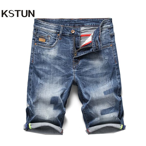men's jeans kstun shorts thin denim ruched short pants fashion summer male casual stretch patched, Blue
men's jeans kstun shorts thin denim ruched short pants fashion summer male casual stretch patched, Blue