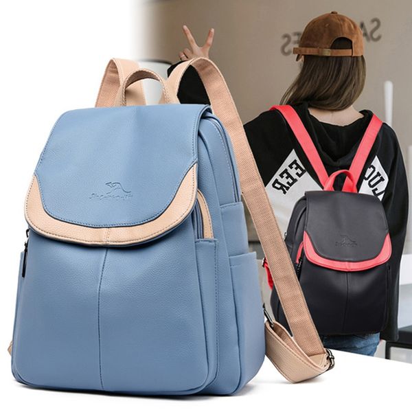 backpack female 2019new fashion contrast color leather soft leather wild travel backpack child female basic paragraph school bag
backpack female 2019new fashion contrast color leather soft leather wild travel backpack child female basic paragraph school bag
