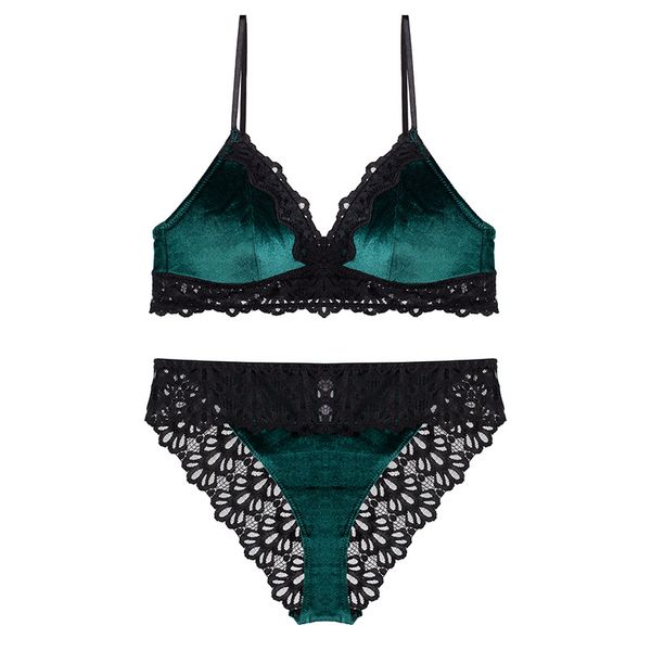 new velvet bra set luxury lace trim underwear women lingerie soft comfortable brassier vs underwear women set, Red;black
new velvet bra set luxury lace trim underwear women lingerie soft comfortable brassier vs underwear women set, Red;black