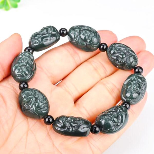 natural hetian qing jade beaded strands carved beads bracelets bangles gift mens jades jewelry, Black
natural hetian qing jade beaded strands carved beads bracelets bangles gift mens jades jewelry, Black