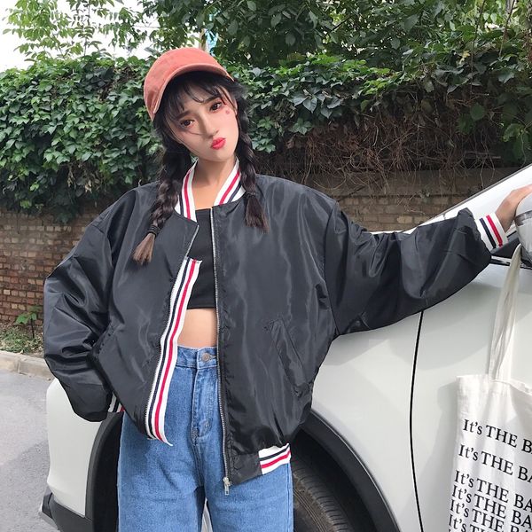 bomber jacket women new fashion women's basic jacket fashion windbreaker coat outwear female, Black;brown
bomber jacket women new fashion women's basic jacket fashion windbreaker coat outwear female, Black;brown