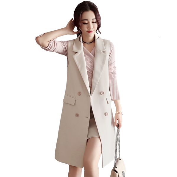 spring autumn sleeveless blazer vest long vest waistcoat female women double-breasted outwear jacket pocket coat black pink, Black;white
spring autumn sleeveless blazer vest long vest waistcoat female women double-breasted outwear jacket pocket coat black pink, Black;white