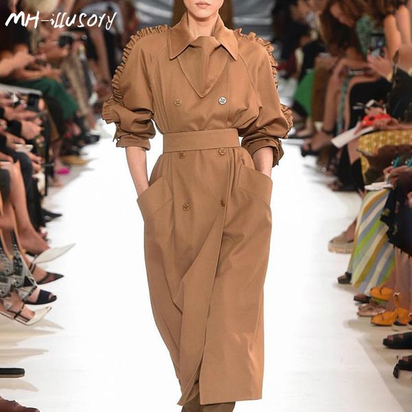 high-quality elegant solid women's trench lapel collar high waist ruffles patchwork tunic long windbreaker female 2019 autumn, Tan;black
high-quality elegant solid women's trench lapel collar high waist ruffles patchwork tunic long windbreaker female 2019 autumn, Tan;black