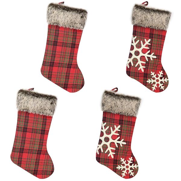 big deal christmas stockings 4 pieces of burlap with large plaid snowflakes and plush cuffs stockings, suitable for family holid
big deal christmas stockings 4 pieces of burlap with large plaid snowflakes and plush cuffs stockings, suitable for family holid
