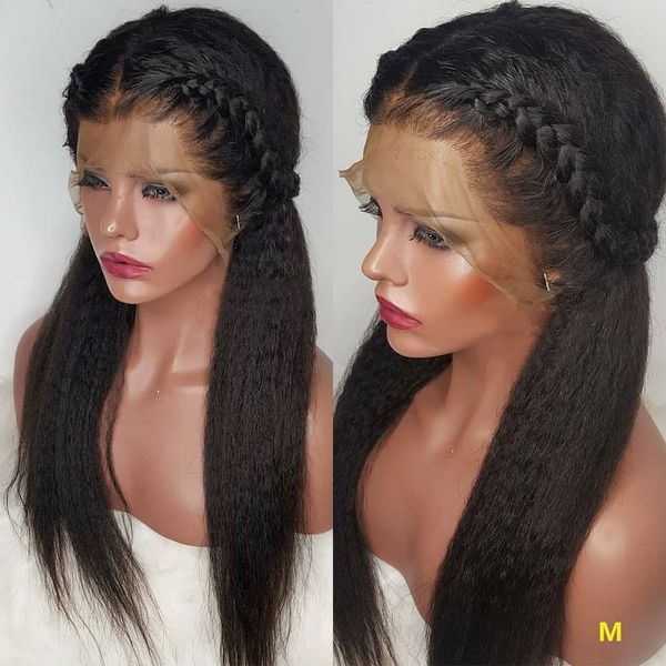 13*4 kinky straight lace front human hair wigs for women black color full lace 130 density medium ratio 360 frontal bib hair, Black;brown
13*4 kinky straight lace front human hair wigs for women black color full lace 130 density medium ratio 360 frontal bib hair, Black;brown