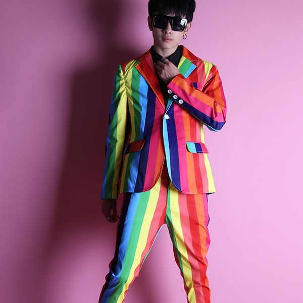 rainbow slim fit nightclub hairstyle division high street fashion hip hop blazer suit coat dj singer stage clothing, White;black
rainbow slim fit nightclub hairstyle division high street fashion hip hop blazer suit coat dj singer stage clothing, White;black