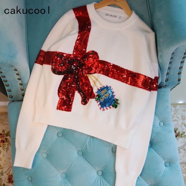 cakucool heavy beading sequined sweater women bow ties o-neck woolen sweaters party chirstmas jumper knitted pullover female, White;black
cakucool heavy beading sequined sweater women bow ties o-neck woolen sweaters party chirstmas jumper knitted pullover female, White;black