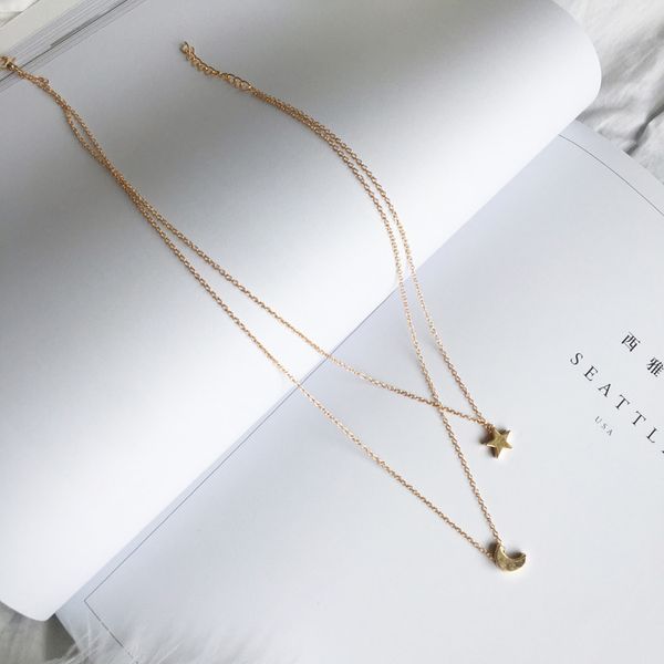 korean version of the moon and the moon pendant ornaments short paragraph clavicle chain necklace choker multilayered, Silver
korean version of the moon and the moon pendant ornaments short paragraph clavicle chain necklace choker multilayered, Silver