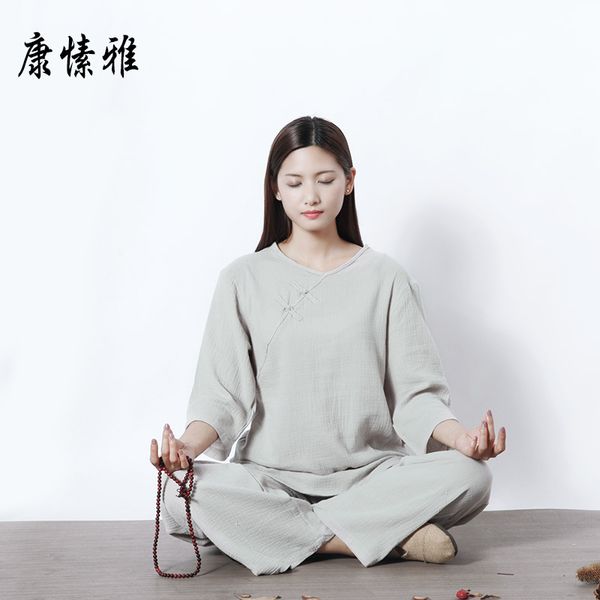 women tai chi meditation yoga suit cotton linen loose wide leg yoga pant shirt jogging exercise outfit casual set, White;red
women tai chi meditation yoga suit cotton linen loose wide leg yoga pant shirt jogging exercise outfit casual set, White;red