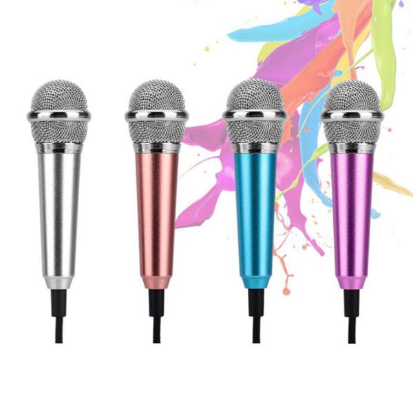 Hot Top MINI Jack 3.5mm Studio Lavalier Professional Microphone Handheld Mic For Mobile Phone Computer For iPhone Samsung Karaoke 300pcs