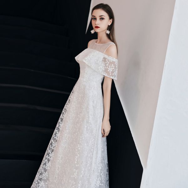 fadistee new arrival lace evening dresses prom party fomal little white dress modern a-line style floor length, Black
fadistee new arrival lace evening dresses prom party fomal little white dress modern a-line style floor length, Black