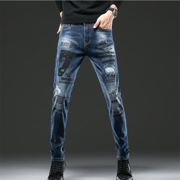 new jeans men letter printed slim fit blue 100% cotton denim men jeans fashion classic denim pants #9121
new jeans men letter printed slim fit blue 100% cotton denim men jeans fashion classic denim pants #9121
