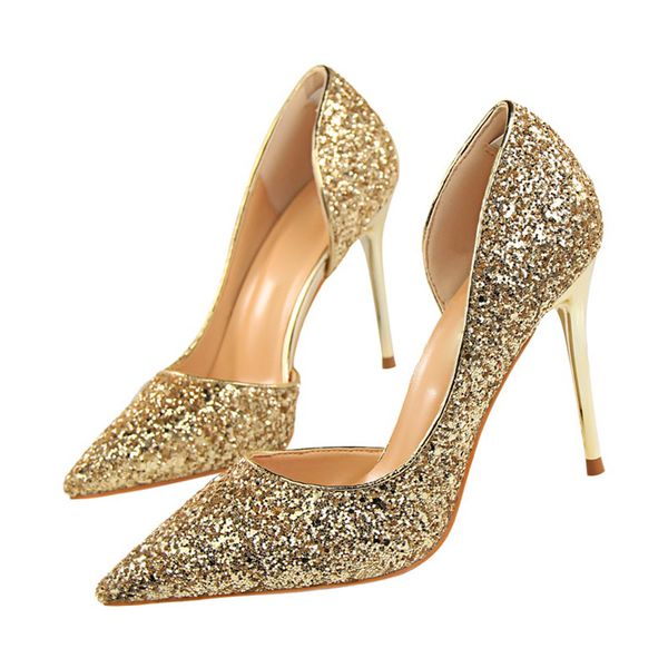 2020 plus size 43 women 9.5cm high heels glitter bling scarpins pumps stiletto wedding bridal prom silver valentine shoes, Black
2020 plus size 43 women 9.5cm high heels glitter bling scarpins pumps stiletto wedding bridal prom silver valentine shoes, Black