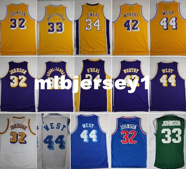 2016 retro 33 kareem abdul jabbar 32 johnson basketball jerseys 42 artest worthy 44 jerry west 34 o'neal ncaa college, Black;blue
2016 retro 33 kareem abdul jabbar 32 johnson basketball jerseys 42 artest worthy 44 jerry west 34 o'neal ncaa college, Black;blue