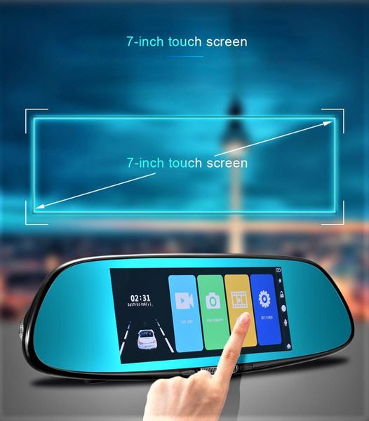 7.0 inch touch screen dash cam car dvr camera rearview mirror dvr dual lens recorder full hd 1080p night vision registrator
7.0 inch touch screen dash cam car dvr camera rearview mirror dvr dual lens recorder full hd 1080p night vision registrator