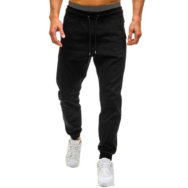 men's summer new style loose casual tether elastic design pants, Black 
men's summer new style loose casual tether elastic design pants, Black
