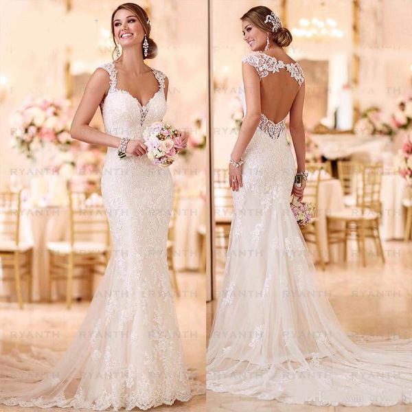 open back lace mermaid wedding dresses 2018 new arrival 100% real p bride dress beach long train wedding gowns, White
open back lace mermaid wedding dresses 2018 new arrival 100% real p bride dress beach long train wedding gowns, White