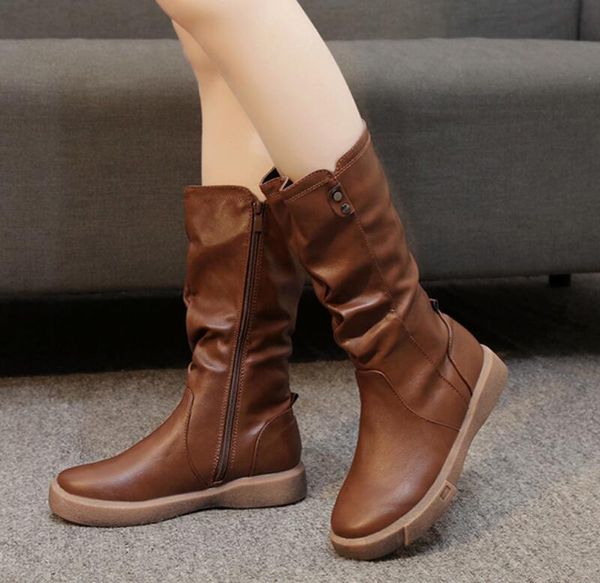 warm mid-leg boot women's boots british fashion boots round toe mid-heel flat side zipper luxe martin boots v61, Black
warm mid-leg boot women's boots british fashion boots round toe mid-heel flat side zipper luxe martin boots v61, Black