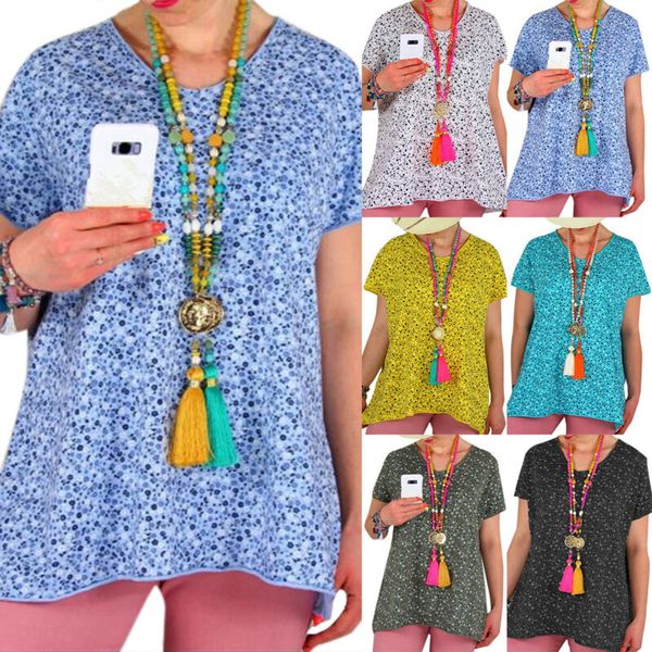 women floral short sleeve lose baggy blouse ladies sommer t shirt plus size, White
women floral short sleeve lose baggy blouse ladies sommer t shirt plus size, White