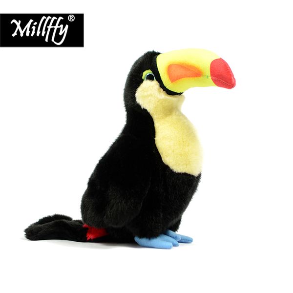 

millffy 1pc 24cm realistic peluche lifelike stuffed animal hornbill plush toy soft toys toucan bird toy doll for kids