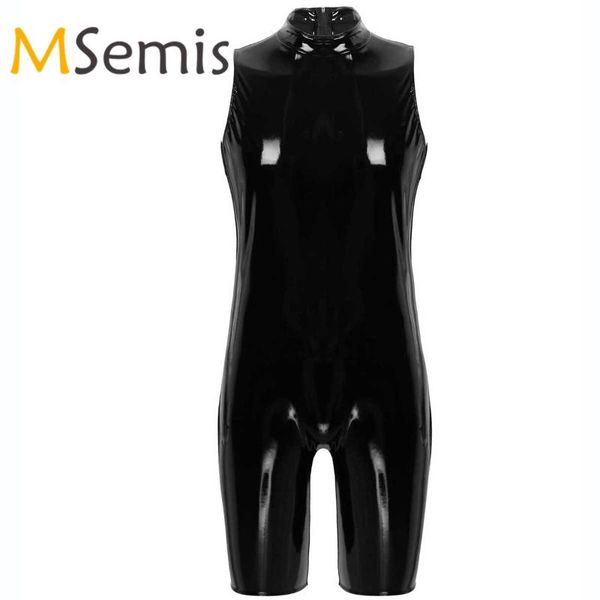 mens adults one-piece wet look patent leather crew neck sleeveless skin-tight leotard short bodysuit jumpsuit clubwear
mens adults one-piece wet look patent leather crew neck sleeveless skin-tight leotard short bodysuit jumpsuit clubwear