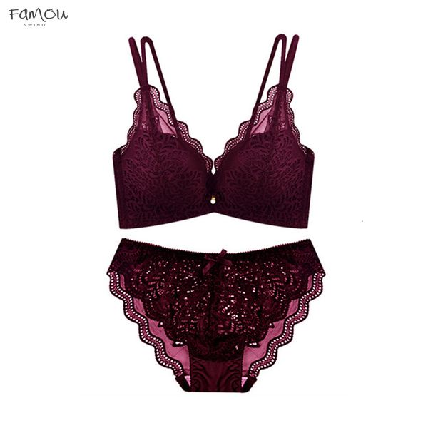 Lace French Girls Lace Sets Sexy Lingerie Set Wire Free Brassieres And Bra Bra Brief Sets A B Cups