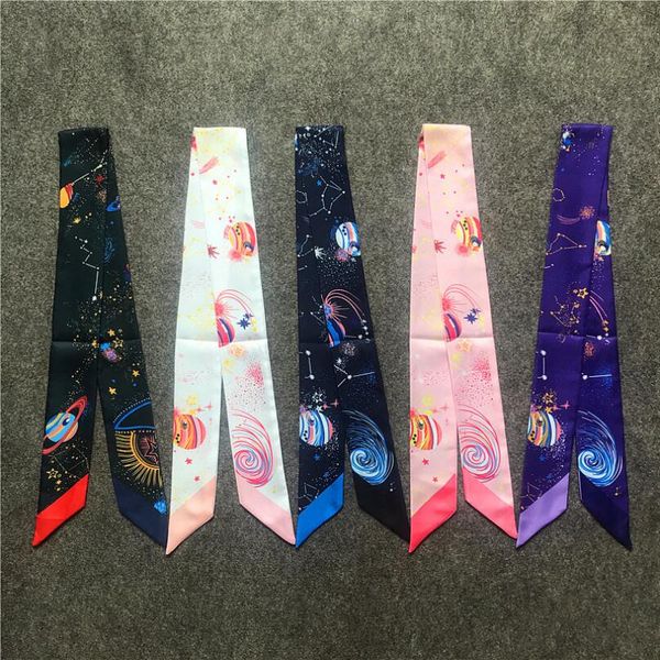 100cm*5cm fashion women universe planet twilly small ribbon scarf hair band bag tied handle silk wraps handbag handle headbands tie, Blue;gray
100cm*5cm fashion women universe planet twilly small ribbon scarf hair band bag tied handle silk wraps handbag handle headbands tie, Blue;gray