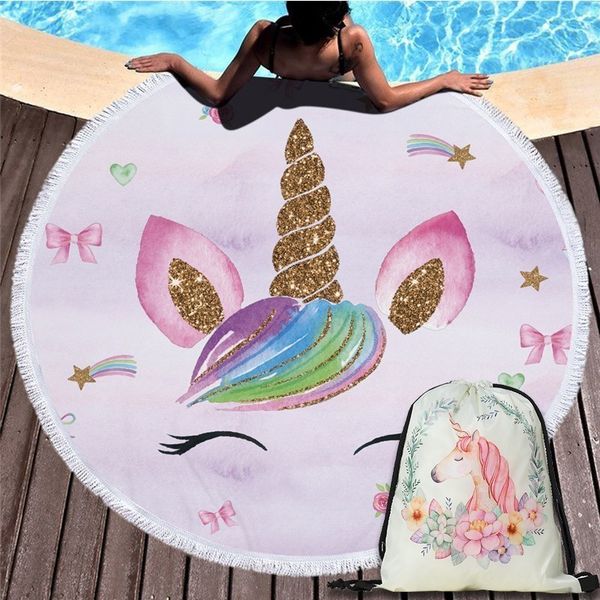 summer round beach towel cartoon unicorn 150cm large swimming bath towels portable sports travel storage bag bundle pocket gift
summer round beach towel cartoon unicorn 150cm large swimming bath towels portable sports travel storage bag bundle pocket gift