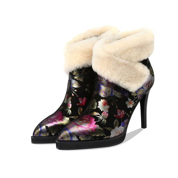 2020 new winter high heel shoes women's ankle boots keep warm kid suede plush snow boots women's shoes bottes femme, Black
2020 new winter high heel shoes women's ankle boots keep warm kid suede plush snow boots women's shoes bottes femme, Black