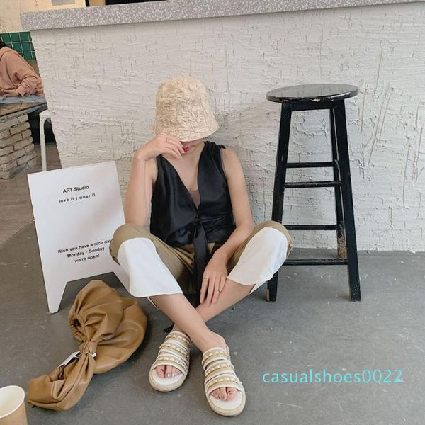 three chains strap open toe fishermans shoes woman colors block flats sandales 2020 knitted soft sole cut-out sandals women c22, Black
three chains strap open toe fishermans shoes woman colors block flats sandales 2020 knitted soft sole cut-out sandals women c22, Black