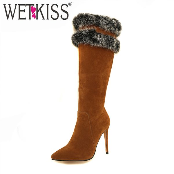 wetkiss winter knee high women boots pointed toe flock fur footwear tassel high heels female boot shoes women 2020 plus size 46, Black
wetkiss winter knee high women boots pointed toe flock fur footwear tassel high heels female boot shoes women 2020 plus size 46, Black