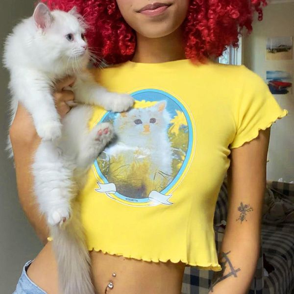nclagen cute cat print summer t shirt girls streetwear ruched crop women short sleeve t-shirts navel bare cotton casual tee, White
nclagen cute cat print summer t shirt girls streetwear ruched crop women short sleeve t-shirts navel bare cotton casual tee, White