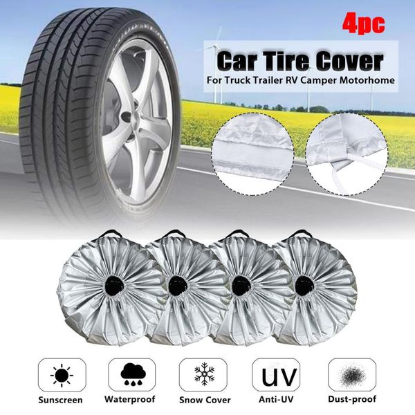 

4x universal 210d car suv tire cover case spare tires wheel bag tyre spare storage protection cover tote polyester 4 season