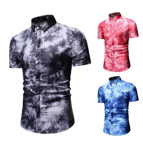 summer short sleeve shirt men fashion casual tie dye black large size clothes mens button blouse male shirts aesthetic 2020, White;black
summer short sleeve shirt men fashion casual tie dye black large size clothes mens button blouse male shirts aesthetic 2020, White;black
