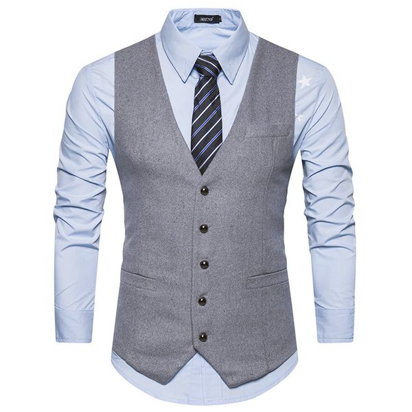 men clothes 2019 new chalecos para hombre fashion sleeveless men suit vest business casual brand waistcoat gilet dress vest, Black;white
men clothes 2019 new chalecos para hombre fashion sleeveless men suit vest business casual brand waistcoat gilet dress vest, Black;white