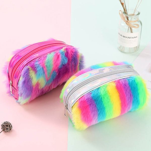 1 pc rainbow color plush cosmetic makeup bag cosmetic toiletry bag travel makeup tools brush holder organizer
1 pc rainbow color plush cosmetic makeup bag cosmetic toiletry bag travel makeup tools brush holder organizer
