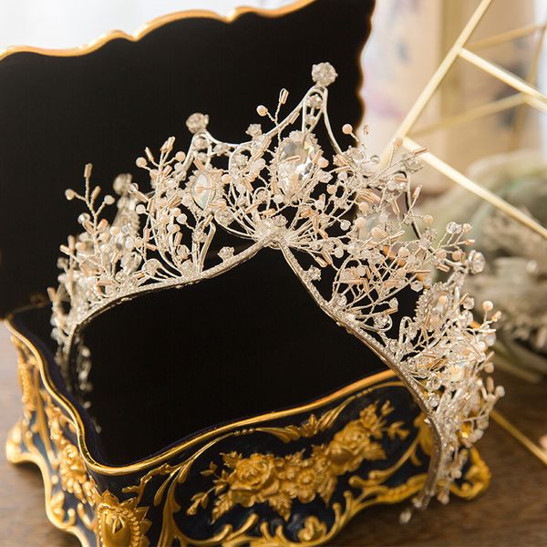 luxurious drill crown headdress knot wedding crown ornament brides hair accessories, Golden;white
luxurious drill crown headdress knot wedding crown ornament brides hair accessories, Golden;white