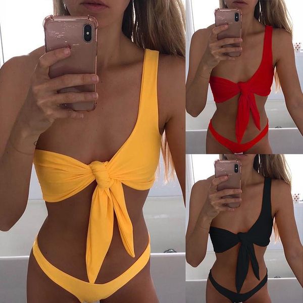 straps solid color one shoulder bow swimsuit ladies split bikini push up beach swimsuit
straps solid color one shoulder bow swimsuit ladies split bikini push up beach swimsuit